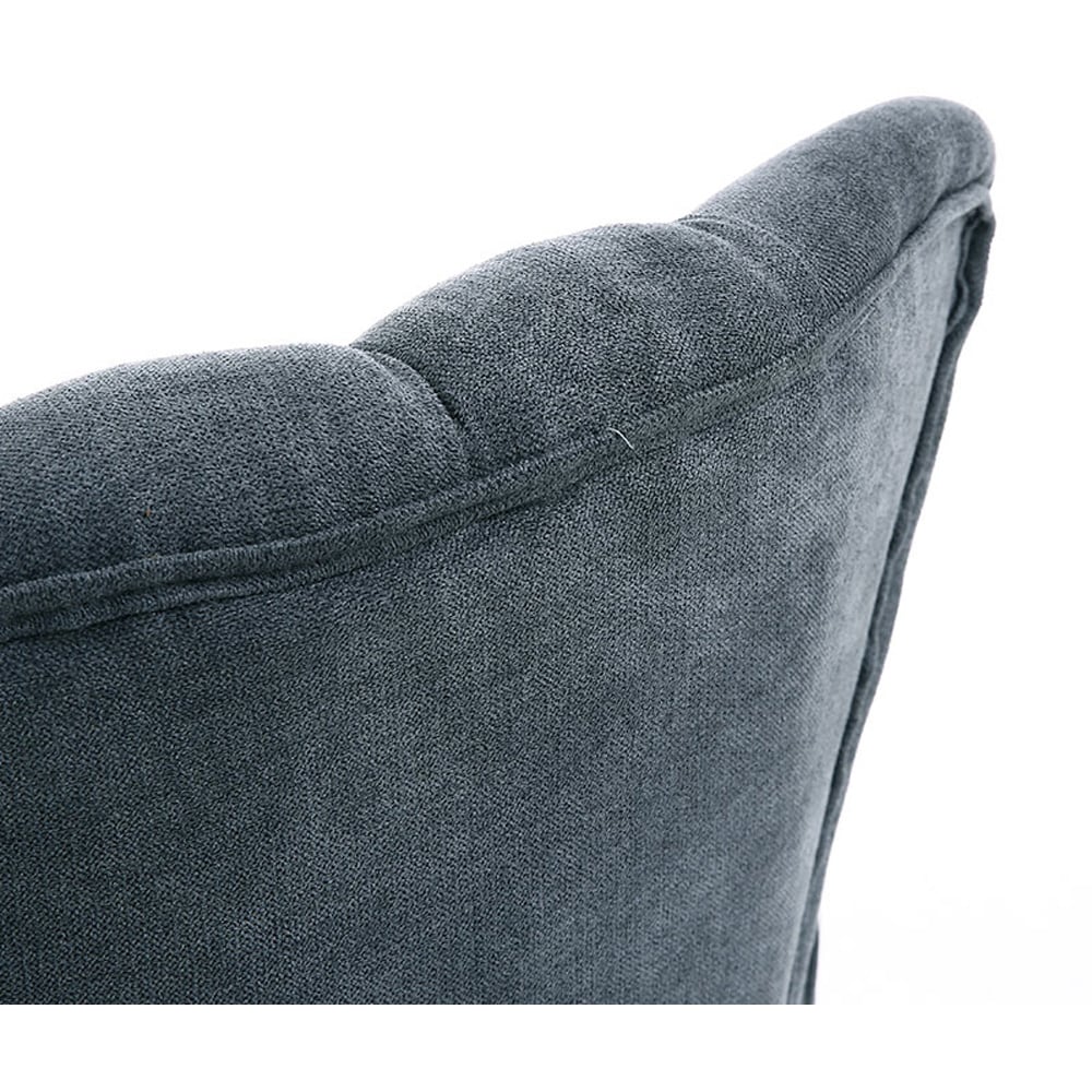 Living and Home Grey Faux Wool Upholstered Armchair and Footstool Image 5