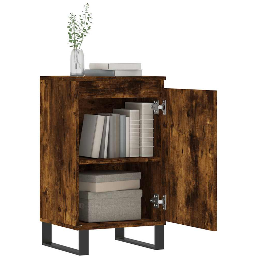vidaXL Single Door Smoked Oak Sideboard Image 4