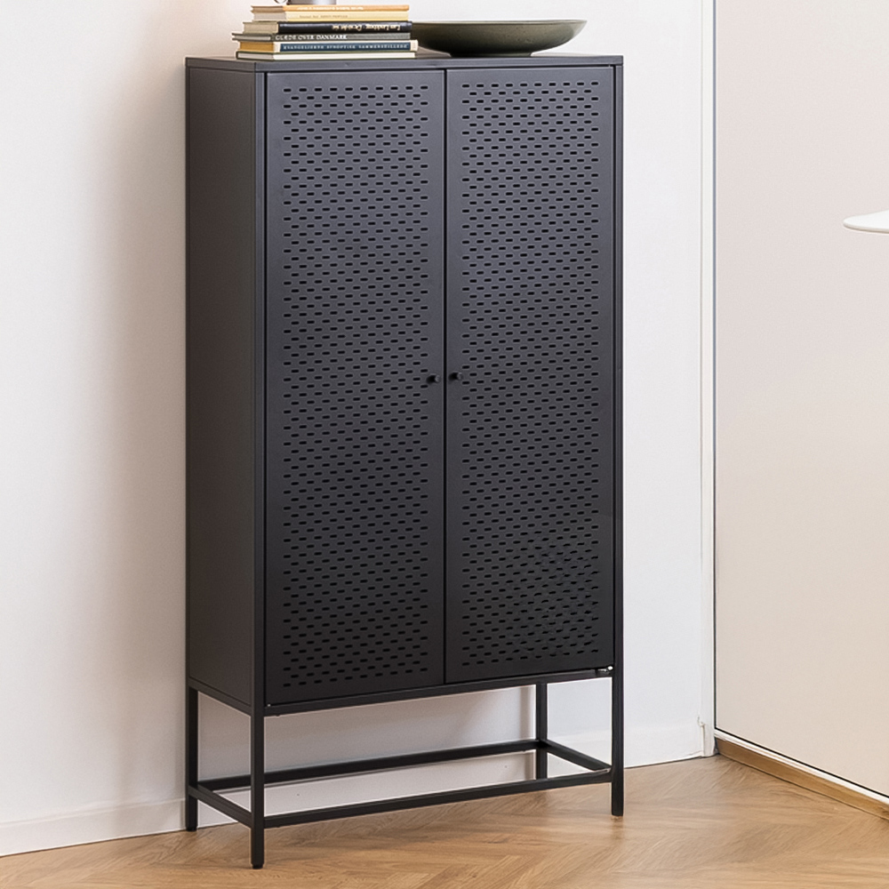 Florence Newcastle 2 Door Matt Black Cabinet Image 1