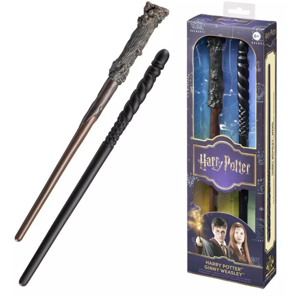 The Noble Collection Set of 2 Harry Potter Harry and Ginny Role Play Wand Image 2