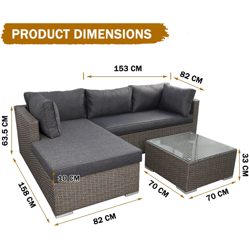 Furniture One 4 Seater L Shaped Garden Corner Lounge Set Image 8