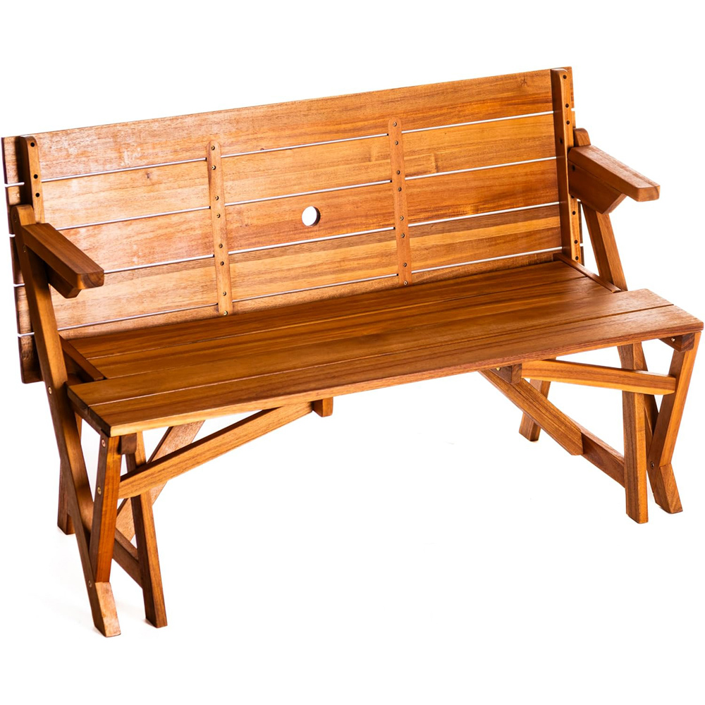 Thompson & Morgan Acacia 2-in-1 2 Seater Bench and Picnic Table Image 2
