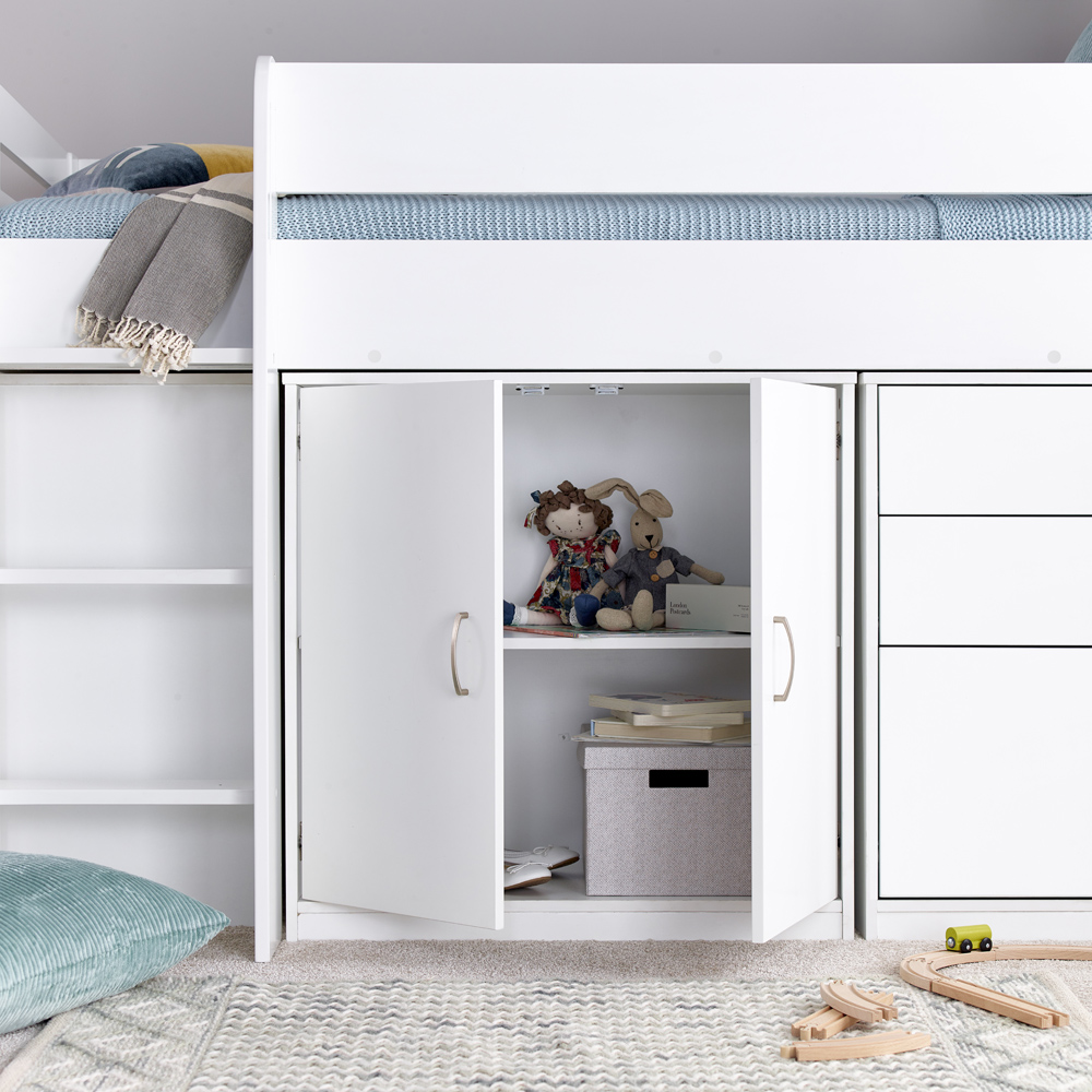 Bedmaster Lacy White Storage Mid Sleeper with Spring Mattress Image 7