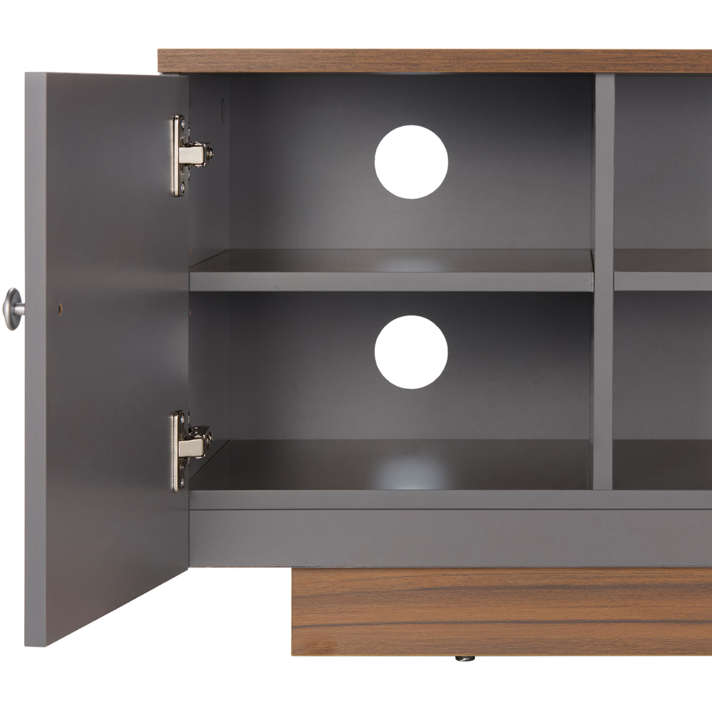 TTAP Venice Grey and Walnut 2 Door 2 Shelf TV Cabinet Image 4