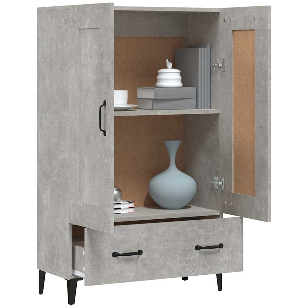 vidaXL 2 Door Single Drawer Concrete Grey Highboard Image 4