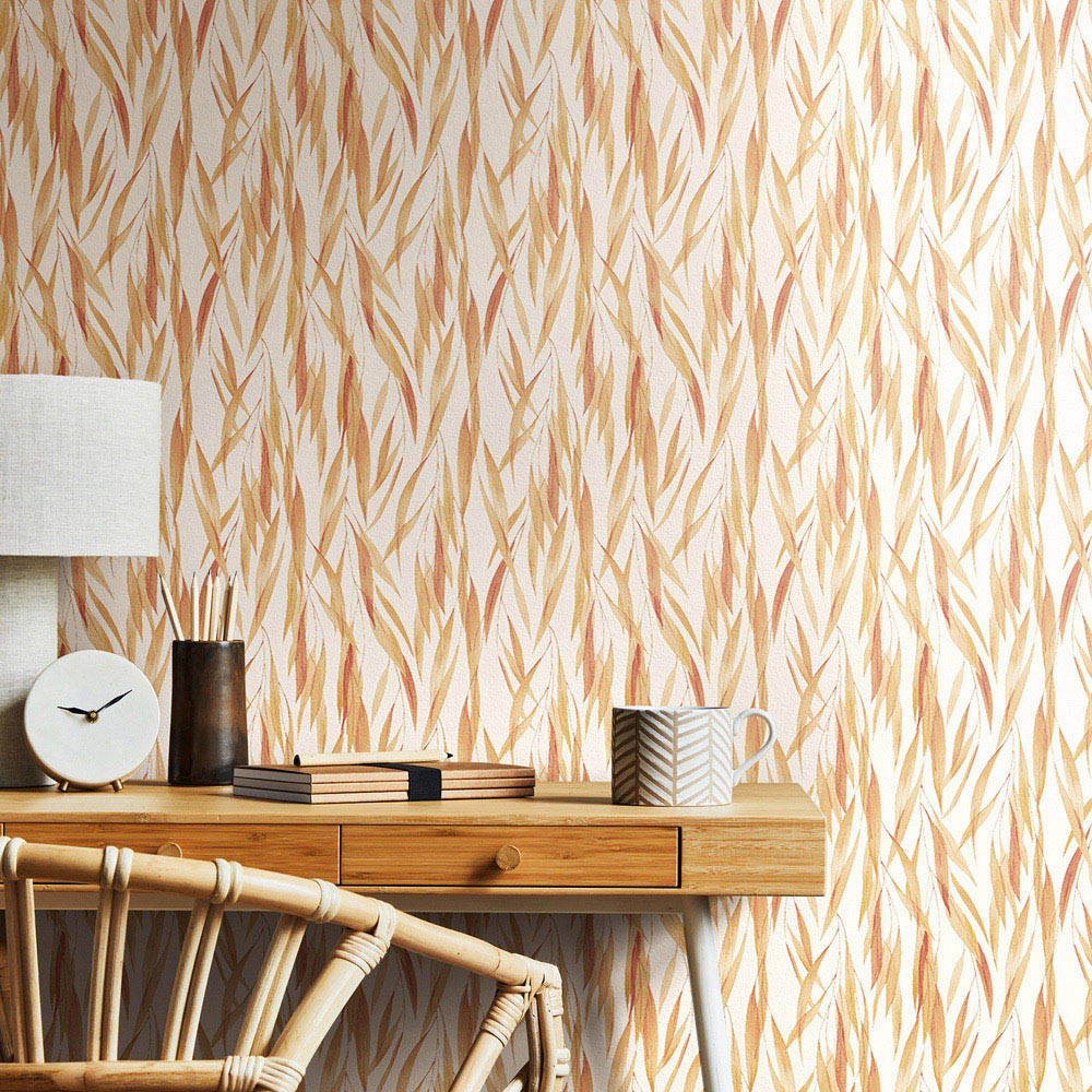 Hoopla Walls Oasis Eucalyptus Whisper Sand and Peach Wallpaper Image 2