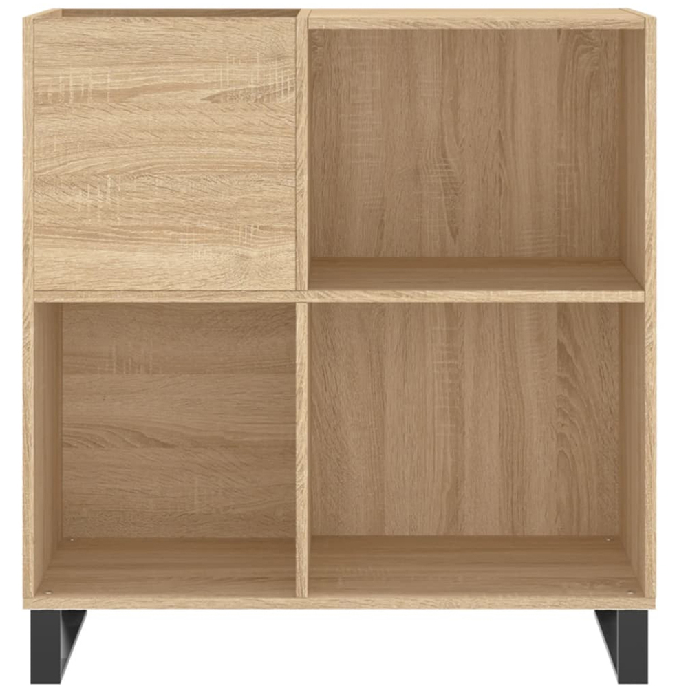 vidaXL 3 Shelf Sonoma Oak Record Cabinet Image 4