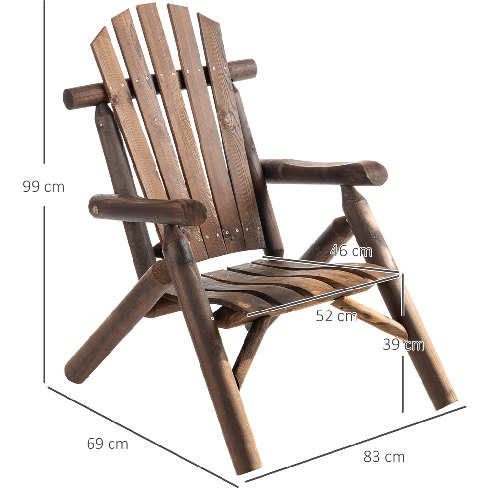 Outsunny Carbonized Fir Wood Adirondack Chair Image 7