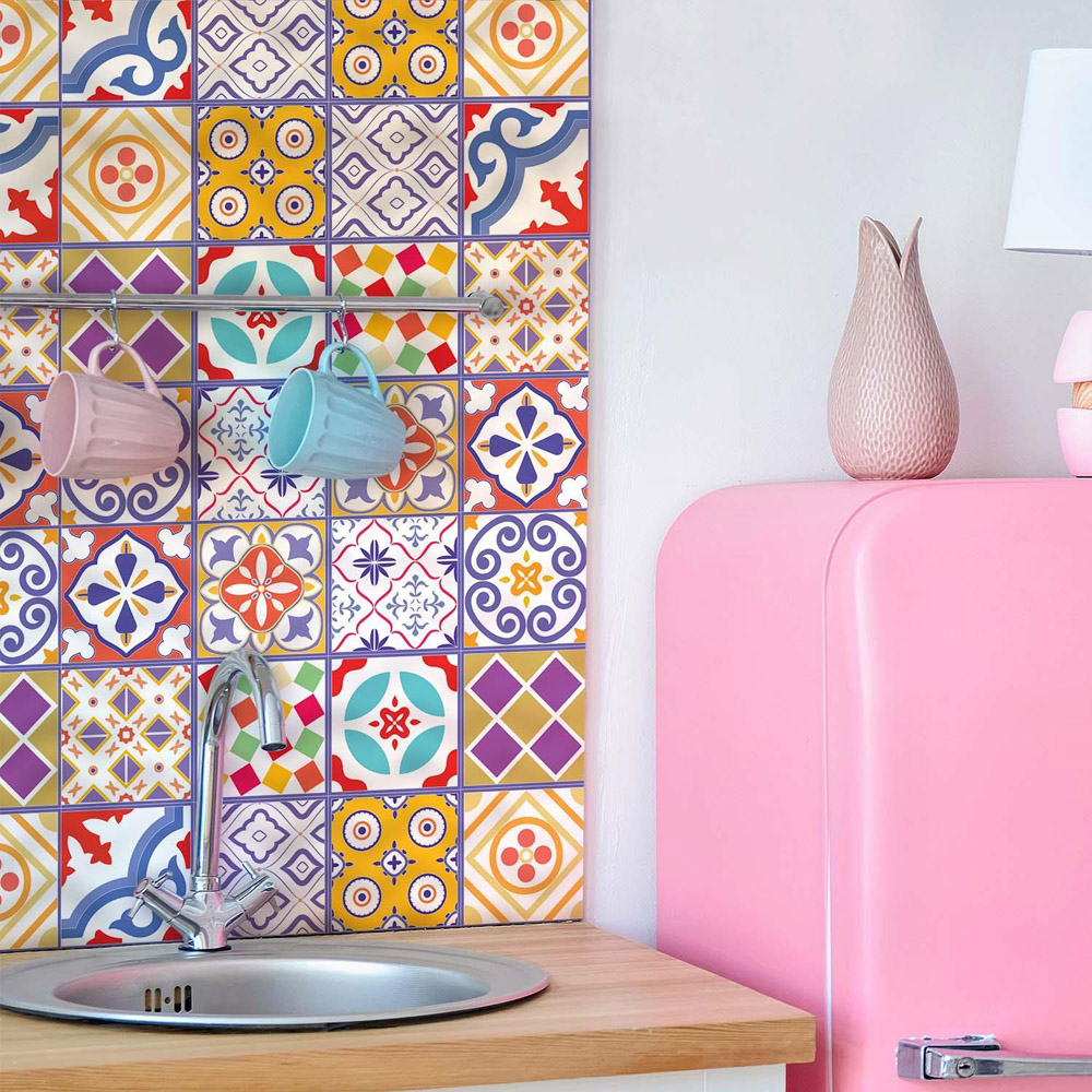 Walplus Colourful Moroccan Tile Sticker 24 Pack Image 3