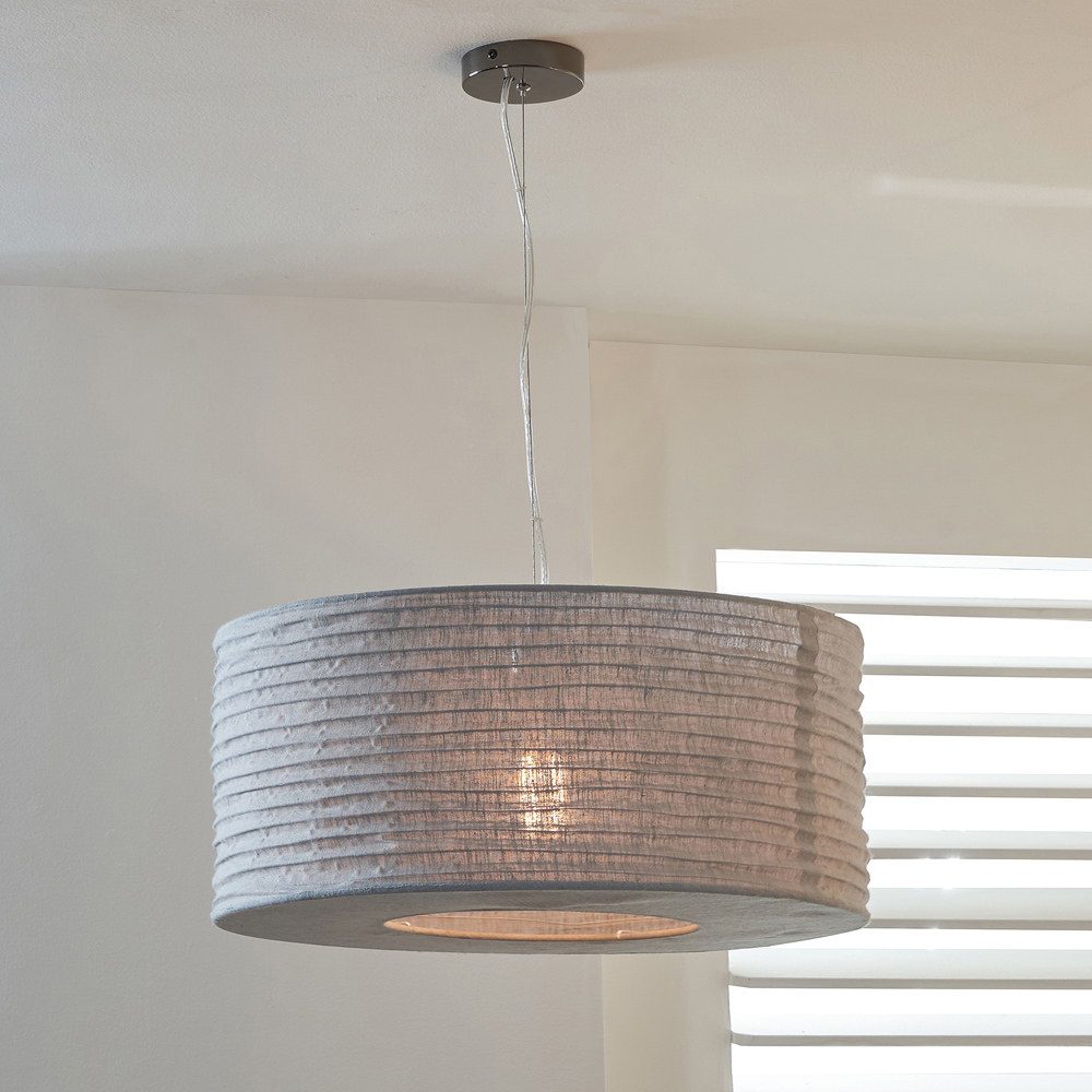 Pacific Lifestyle Patpong Grey Jute Pendant Shade 50cm Image 2
