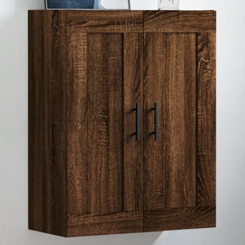 vidaXL 2 Door Brown Oak Wall Mounted Cabinet Image 1