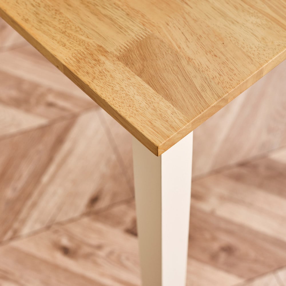 Furniturebox Salisbury 4 Seater Wooden Small Dining Table Oak and Cream Image 2