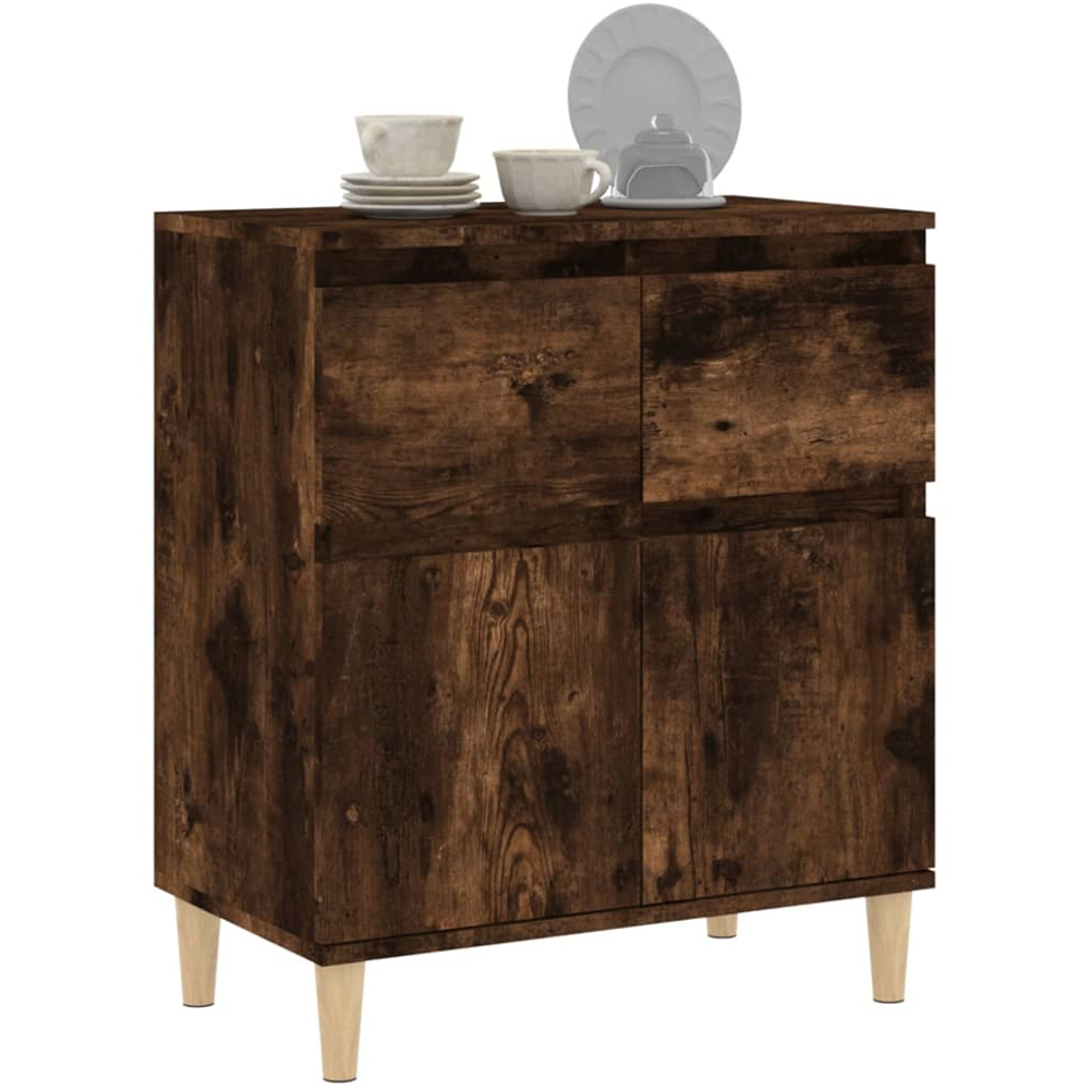 vidaXL 2 Door 2 Drawer Smoked Oak Sideboard Image 3