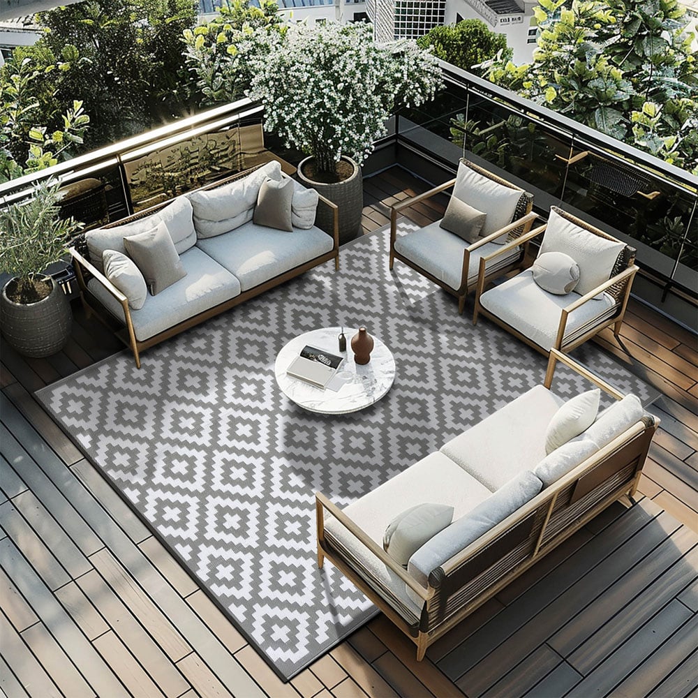 Green Decore Nirvana Grey and White Outdoor Rug 180 x 270cm Image 4