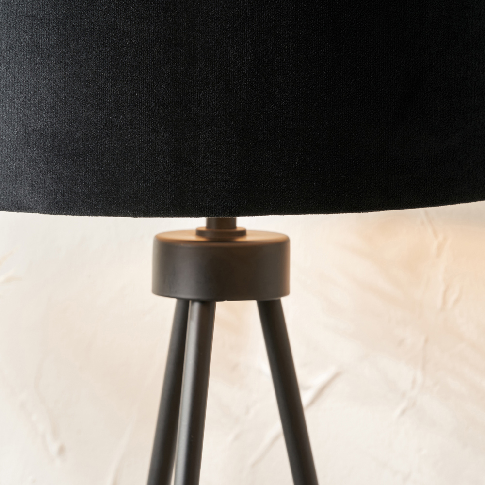 Pacific Lifestyle Houston Matt Black Metal Tripod Table Lamp Image 3