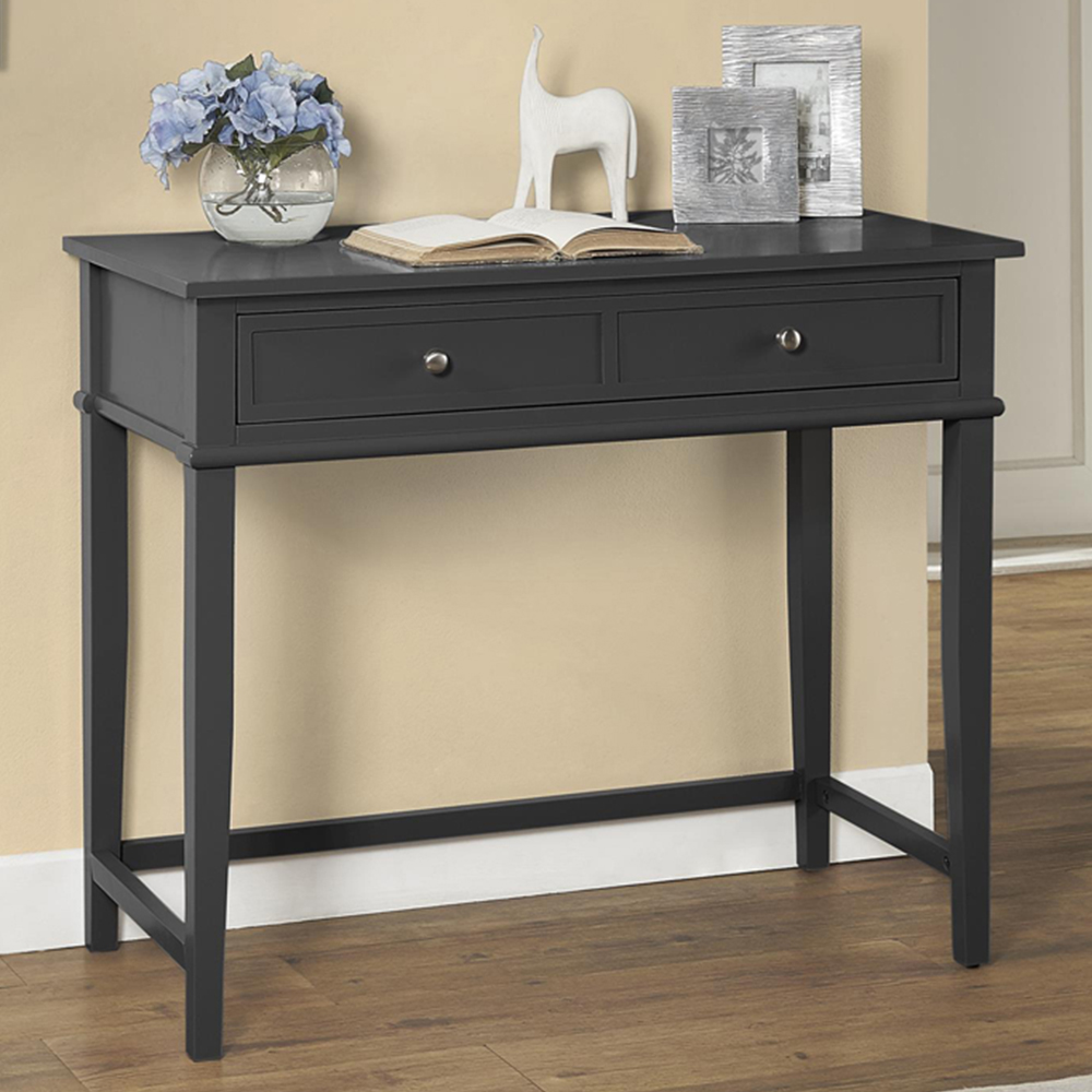 Dorel Franklin 2 Drawer Black Writing Desk Image 1