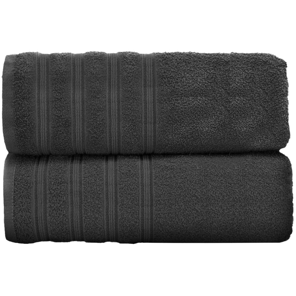 Velosso Hampi Cotton Charcoal Bath Sheet Set of 2 Image 1