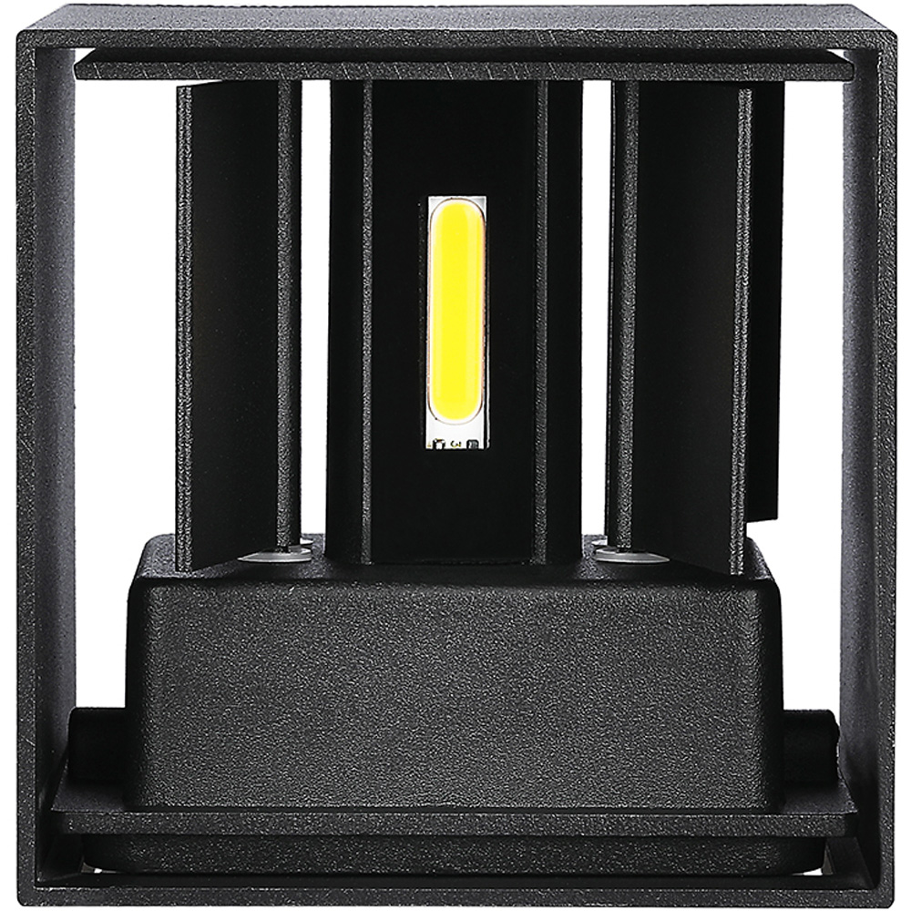 V-TAC Black Square Up and Down Warm White LED Outdoor Wall Light Image 3