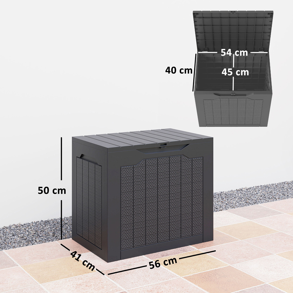 Outsunny 93L Black Plastic Garden Storage Box Image 9
