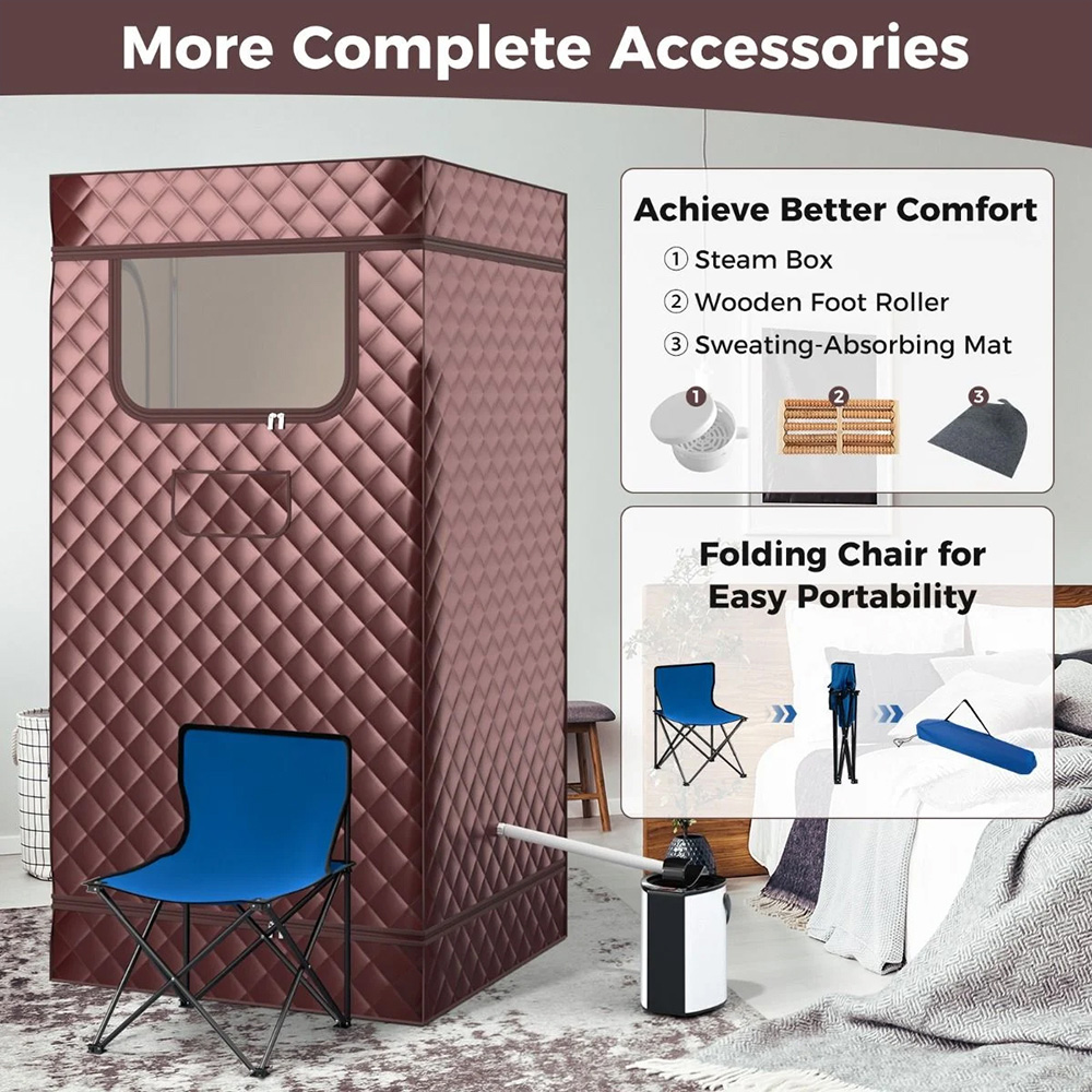 Costway Portable Home Steam Sauna with 3L Steam Generator Image 7