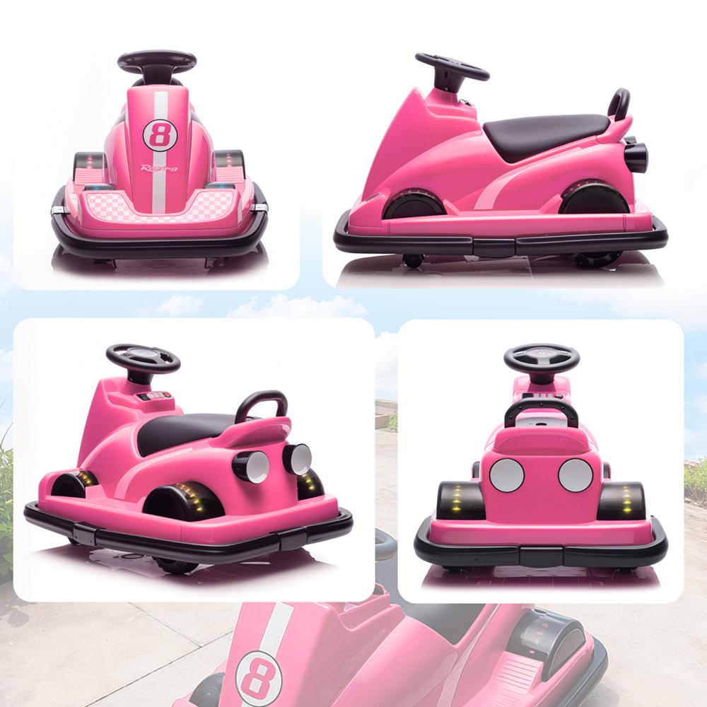 Tommy Toys Kids Pink 360 Degree Rotating Electric Bumper Car with LED Image 3