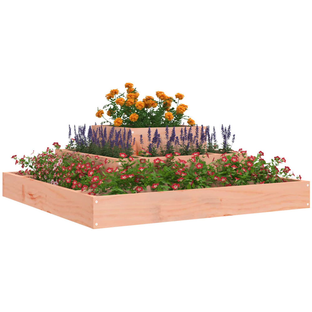 vidaXL 3-Tier Natural Douglas Wood Garden Planter 27 x 80 x 80cm Image 2