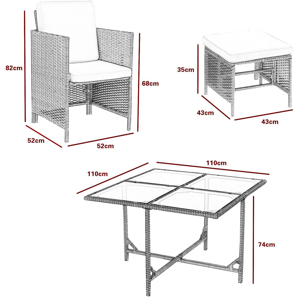 Cuba 8 Seater Brown Rattan Outdoor Dining Set Image 9