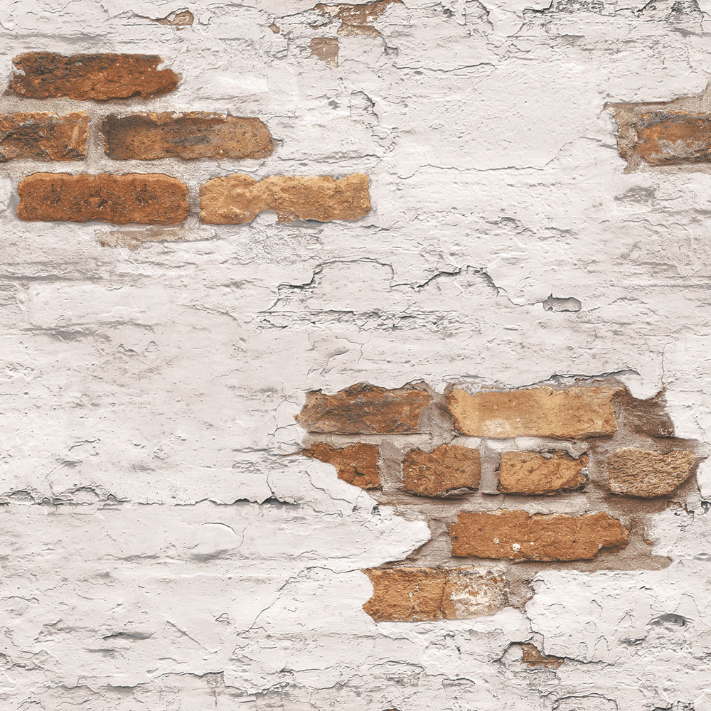 Galerie Grunge Brick Textured Ochre Wallpaper Image 1