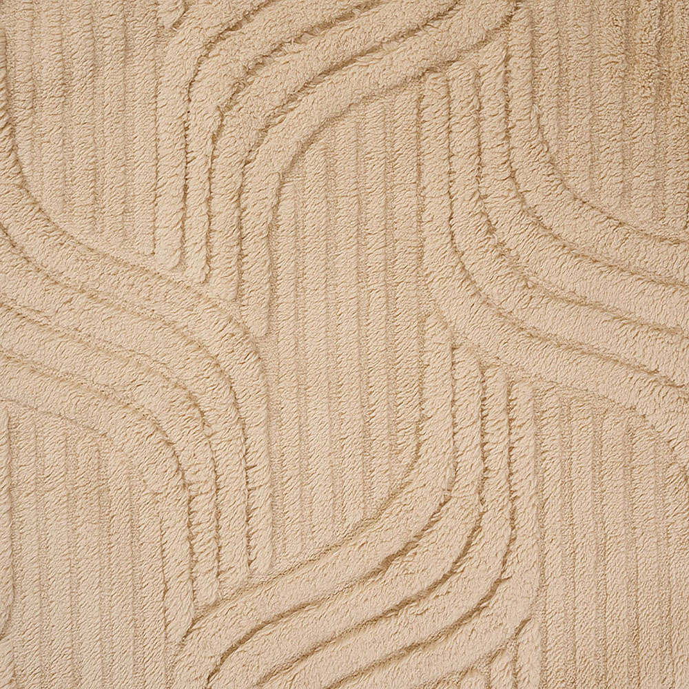 Living and Home Light Brown Minimalist Wavy Geometric Non-Slip Sofa Mat 90 x 90cm Image 3