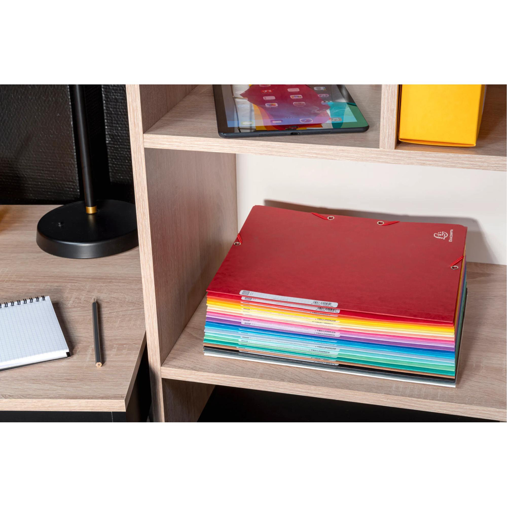 Exacompta A4 400gsm Purple Elasticated 3 Flap Folder 25 Pack Image 2