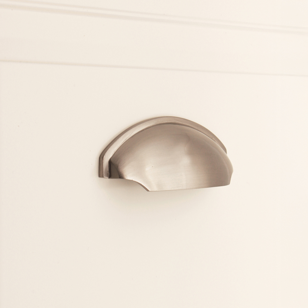 Spira Brass Tulip Satin Nickel Cup Pull Drawer Handle Image 2