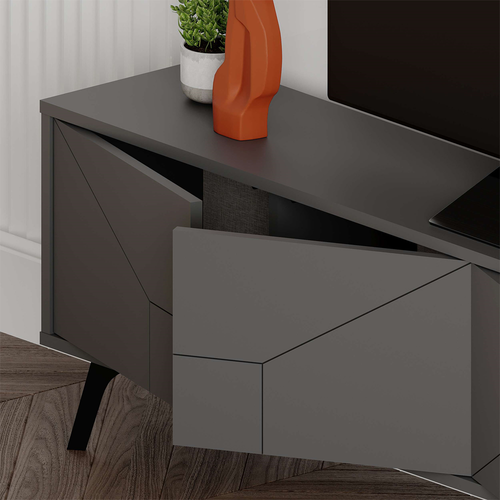 Decortie Dune Anthracite TV Stand with 4 Doors Image 3