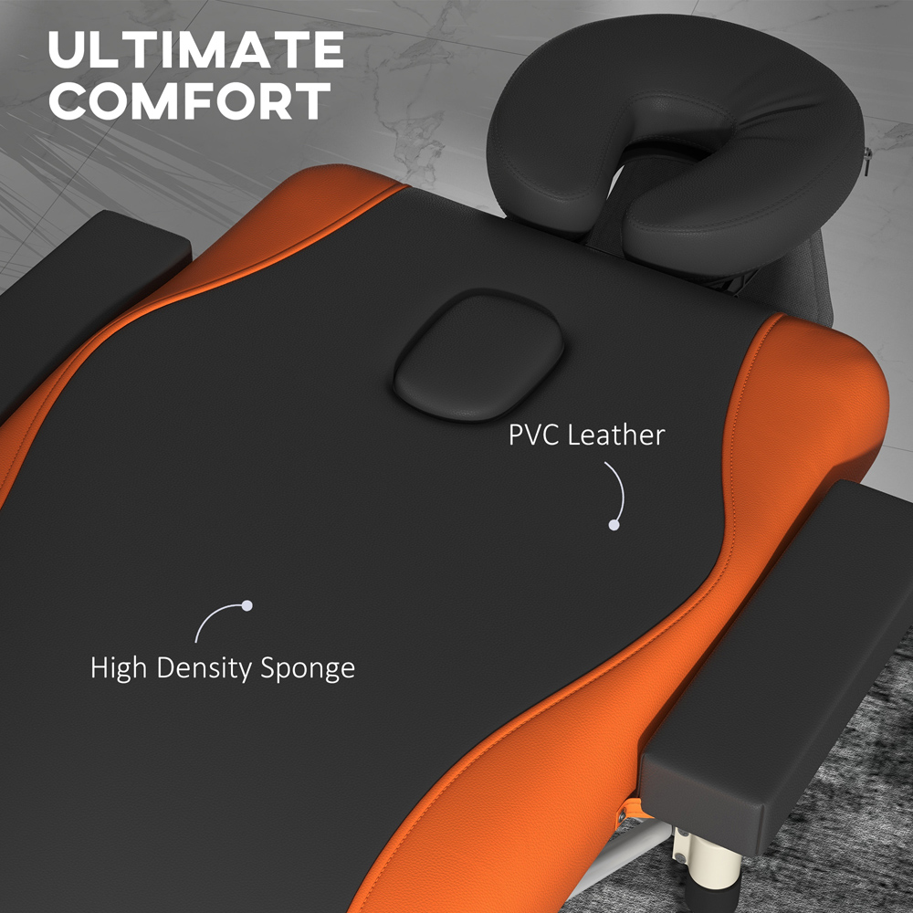 Portland Black and Orange Foldable Aluminium Massage Table Image 6