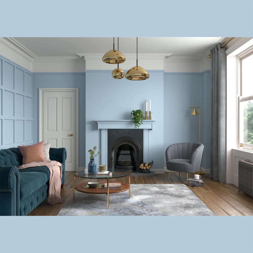 Dulux Heritage Walls and Ceilings Blue Ribbon Velvet Matt Emulsion Paint 1L Image 4