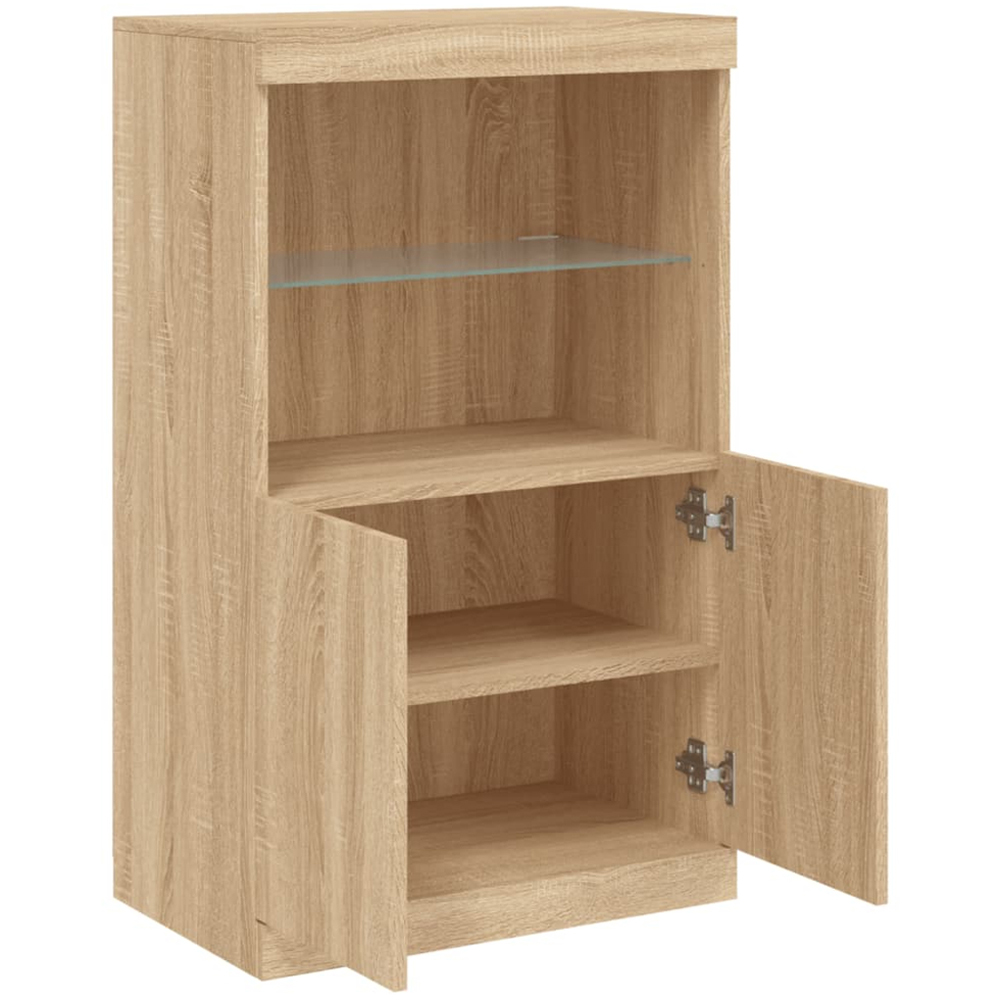 vidaXL 2 Door 2 Shelf Sonoma Oak Sideboard with LED Lights Image 4
