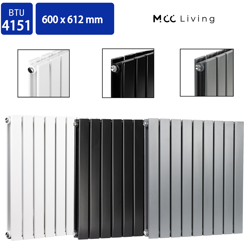 Anthracite 4151 BTU Double Flat Panel Vertical Column Radiator 600 x 612mm Image 4