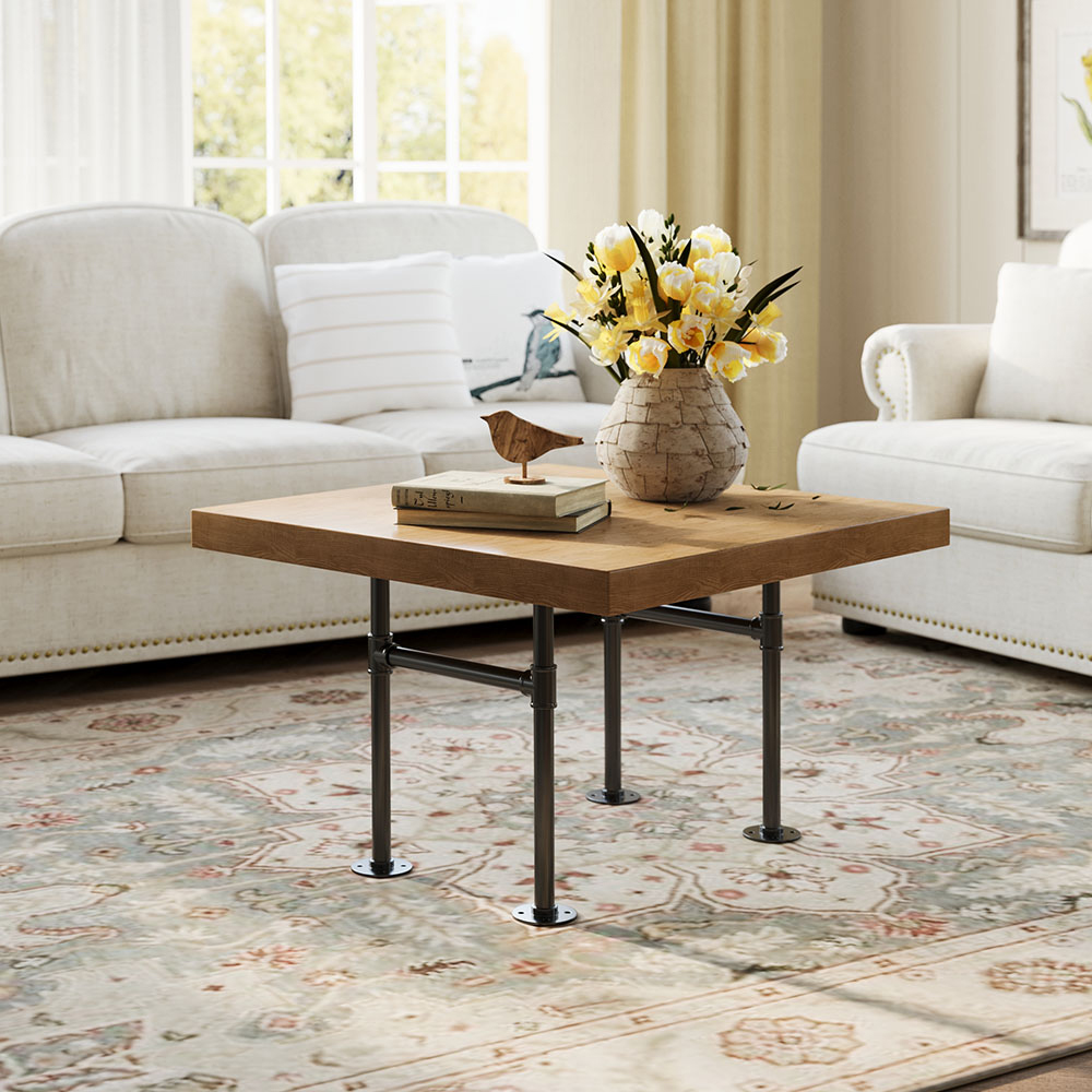 Living and Home 2 Pack Black Industrial H Shaped Anti Slip Iron Table Leg 30 x 7 x 40cm Image 2