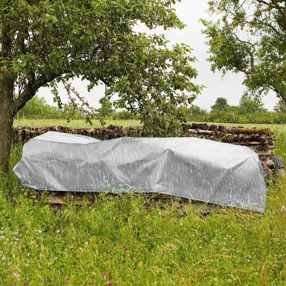 tectake Waterproof Mould Resistant Tarpaulin Protective Cover 500 x 400cm Image 2