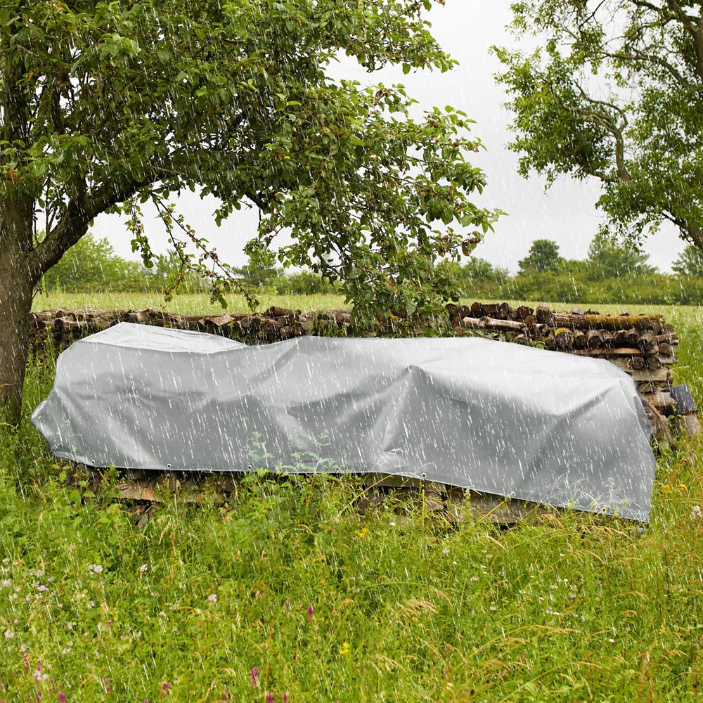 tectake Waterproof Mould Resistant Tarpaulin Protective Cover 300 x 200cm Image 2