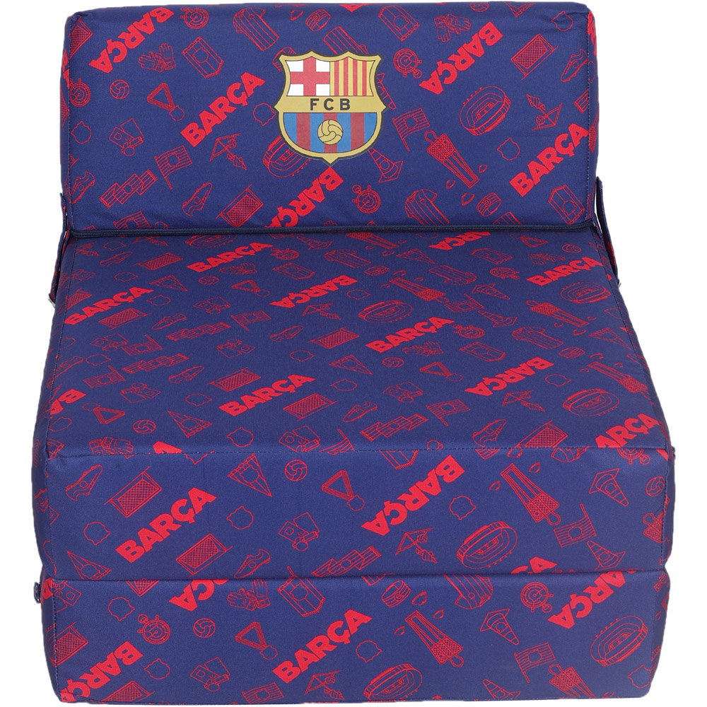 Kaikoo Barcelona Blue and Red Print Chair Bed Image 3