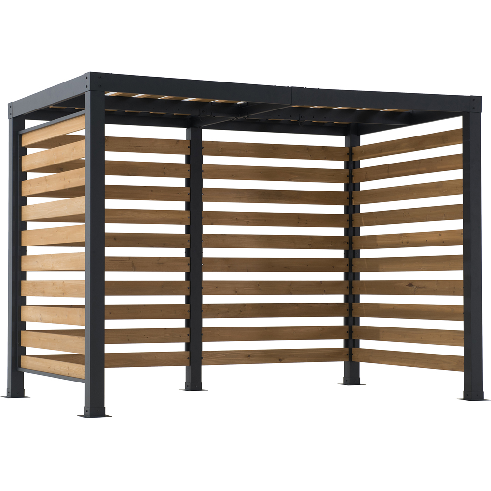 Sunjoy Marao 1.91 x 3.13m Black and Brown Steel Pergola Image 2