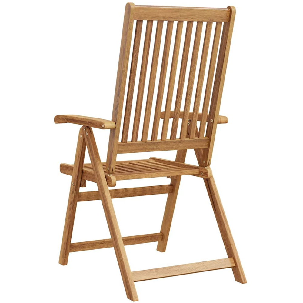 Walplus Set of 2 Solid Acacia Wood Brown Folding Chair Image 4