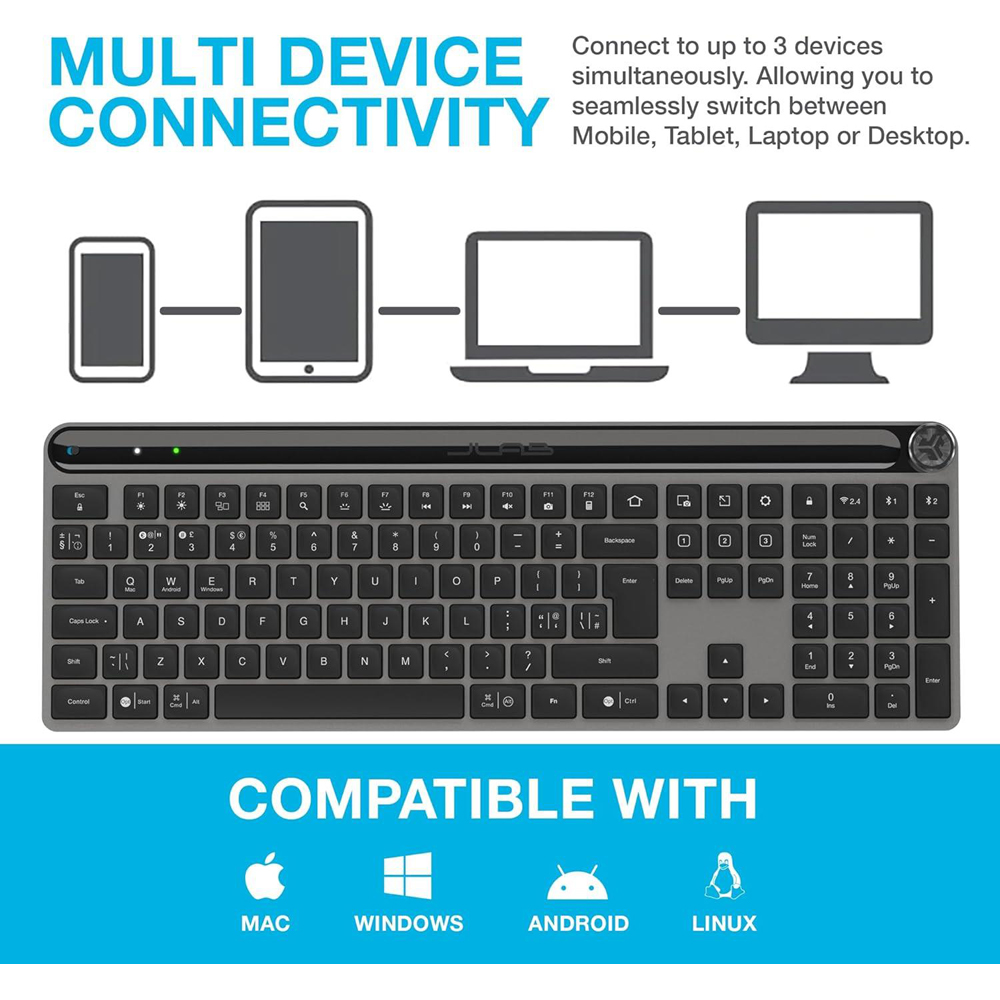Jlab Wireless Bluetooth Epic Keyboard and Jbuds Mouse Bundle Image 2