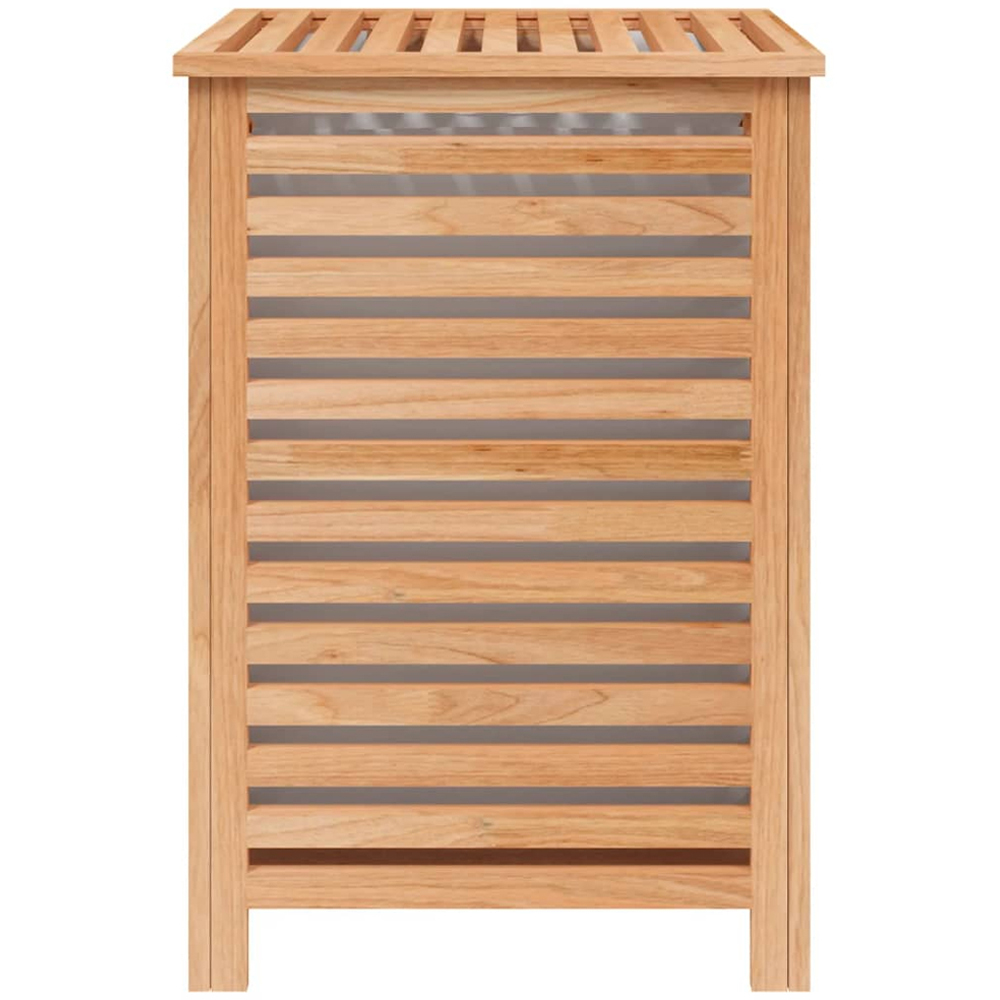 vidaXL Brown Walnut Wood Slatted Laundry Basket 65 x 45 x 45cm Image 4