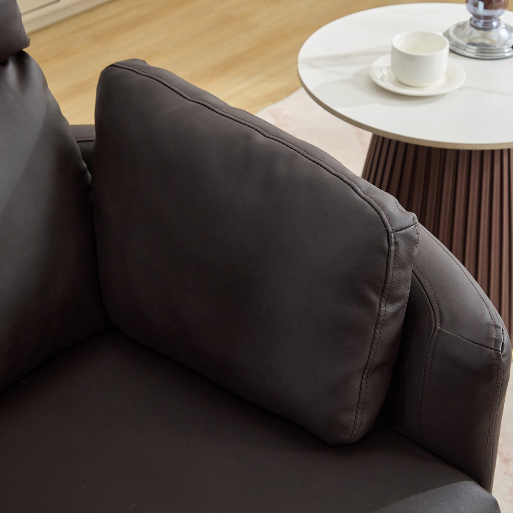 Artemis Home Hudson 2 Seater Brown Leather Rocker Manual Recliner Sofa with Centre Console Image 2