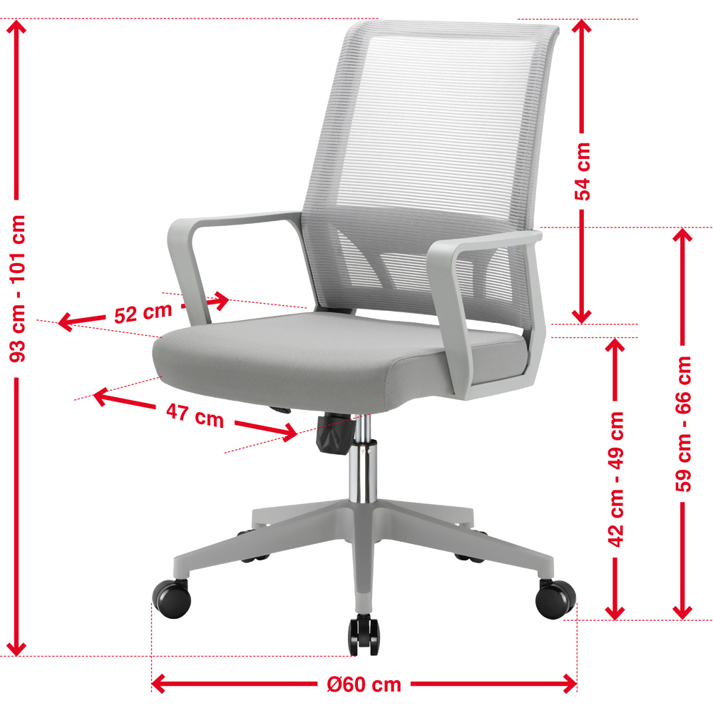 TTAP Cambridge Grey Mesh Swivel Office Chair Image 9