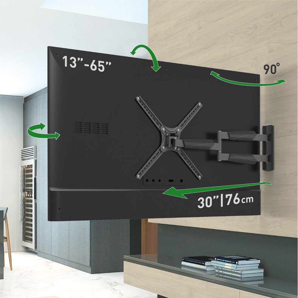 Barkan 13 to 65 inch Multi Position TV Wall Mount Bracket Image 2