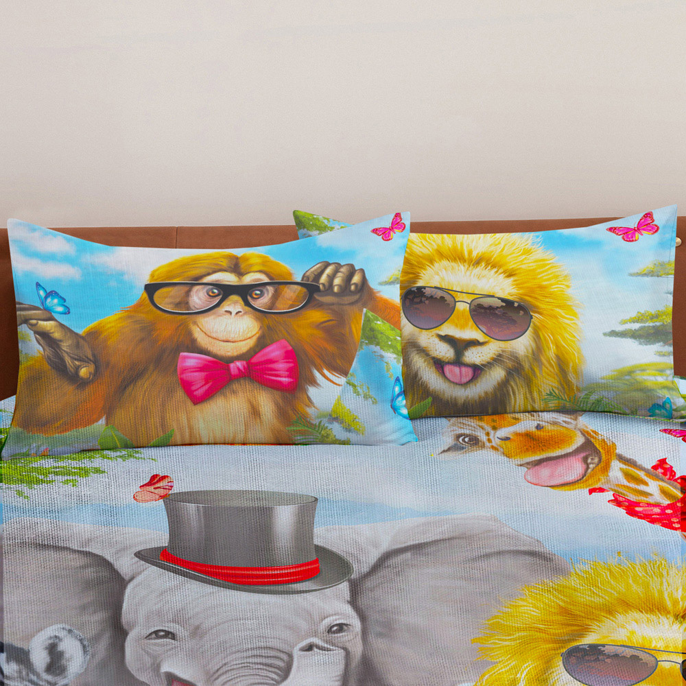 Velosso Double Multicolour Selfie Animal Duvet Cover Set Image 6