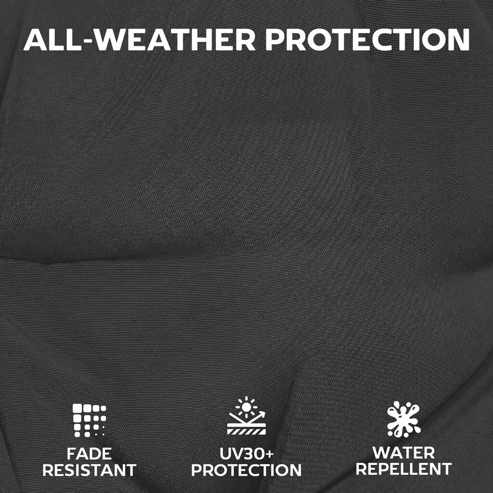 Outsunny Black Waterproof Garden Chair Cushion 111.5 x 53cm 4 Pack Image 5