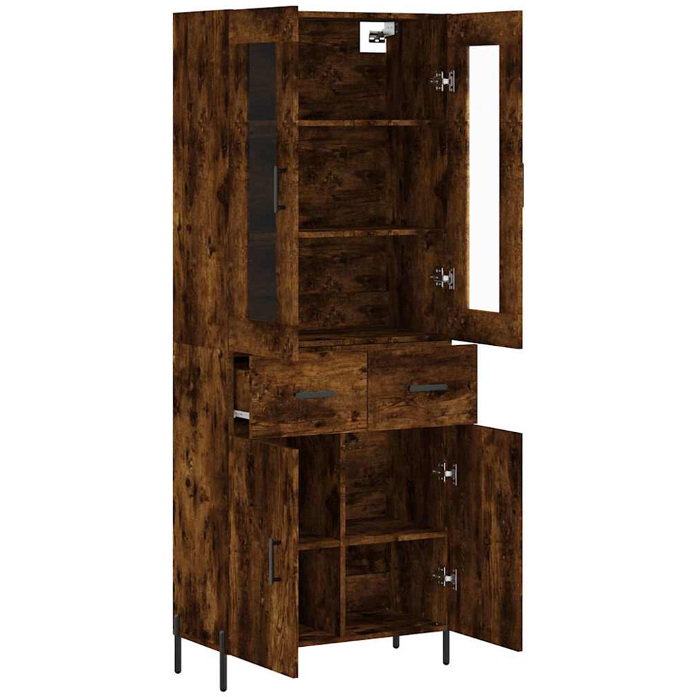 vidaXL 4 Door 2 Drawer 7 Shelf Smoked Oak Highboard Image 4